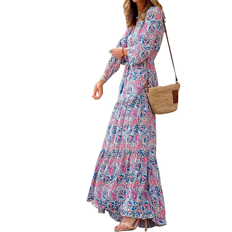 Bohemian maxi-jurk met paisleypatroon - Afbeelding 4