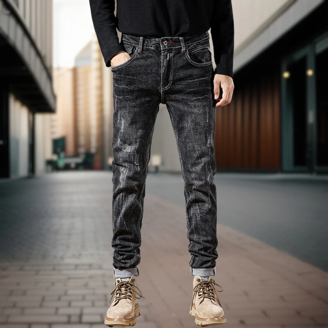 Bastian | Retro jeans met kreukels - Afbeelding 2