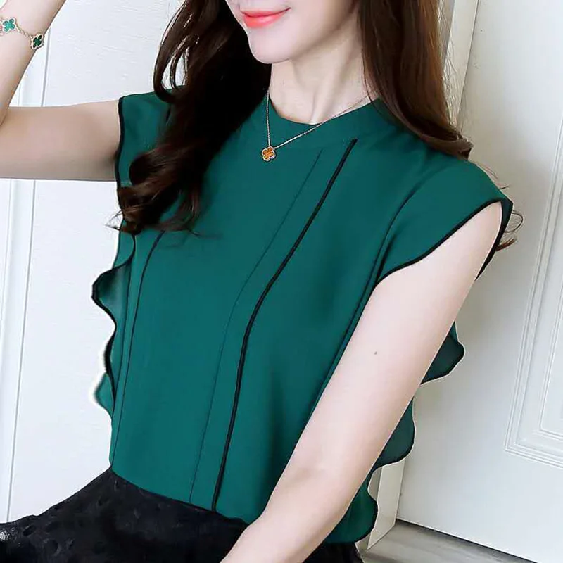 Chiffon blouse voor dames - Afbeelding 2