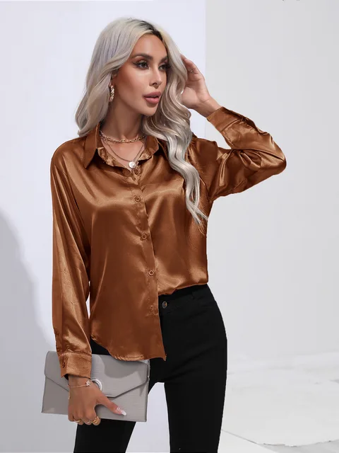 Elegante satijnen blouse - Afbeelding 9