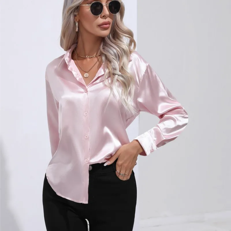 Elegante satijnen blouse - Afbeelding 2