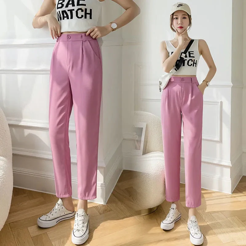 Creatieve cropped broek | Damesbroek met hoge taille en cropped lengte - Afbeelding 2
