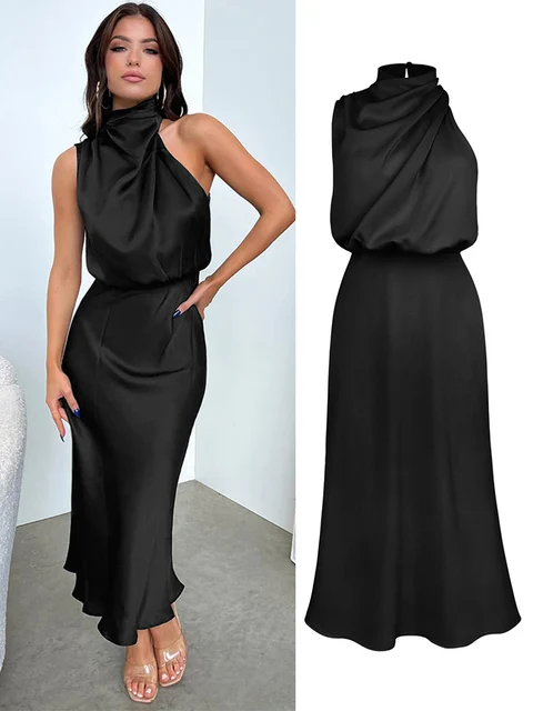 Elegante satijnen jurk - Afbeelding 8