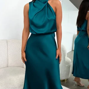 Elegante satijnen jurk