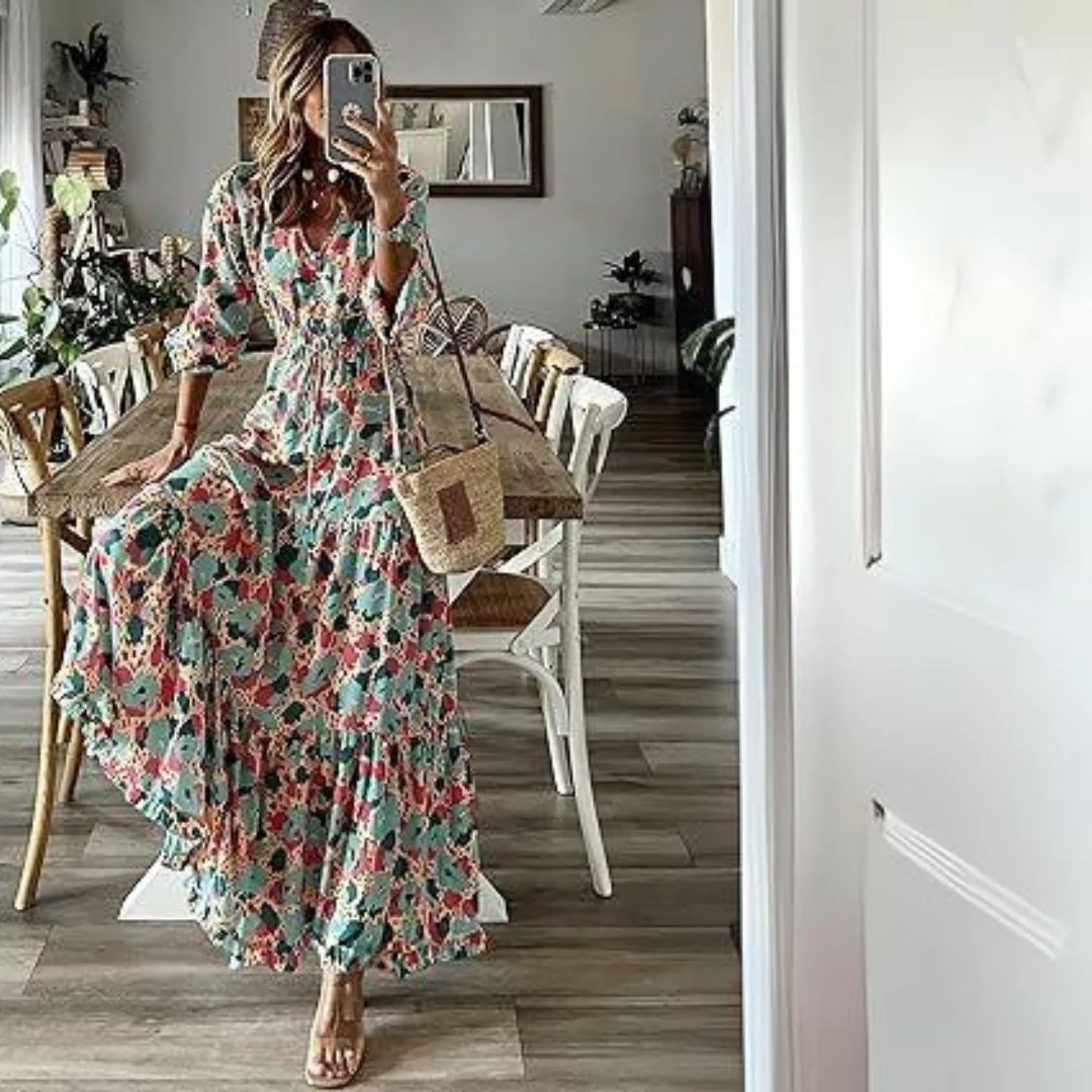 Bohemian maxi-jurk met paisleypatroon - Afbeelding 8