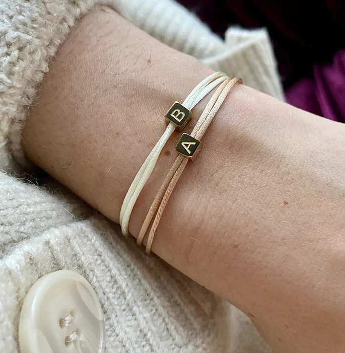 Armband cube letter goud - Afbeelding 7