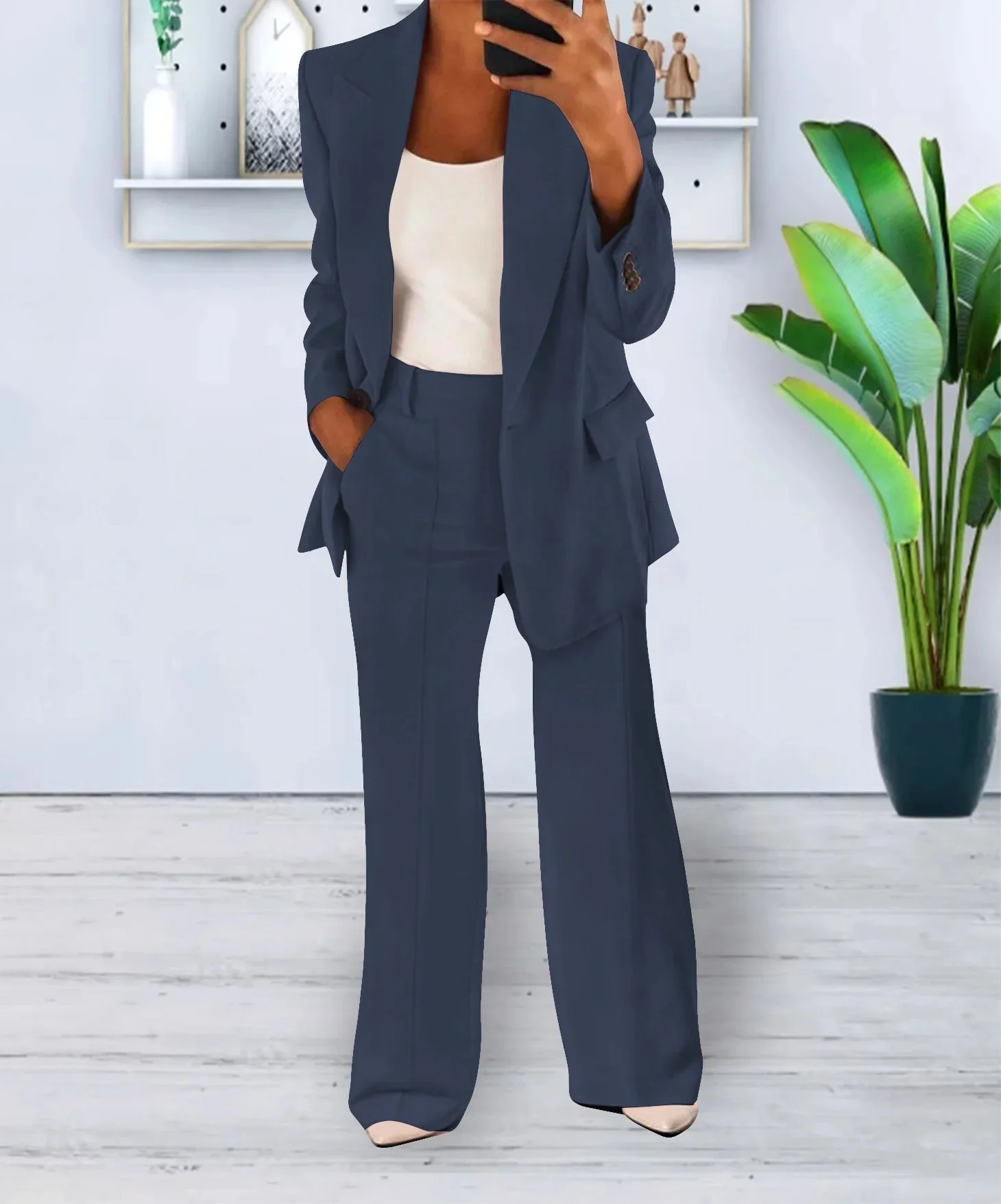 Tweedelig pak met blazer en broek voor dames - Afbeelding 5